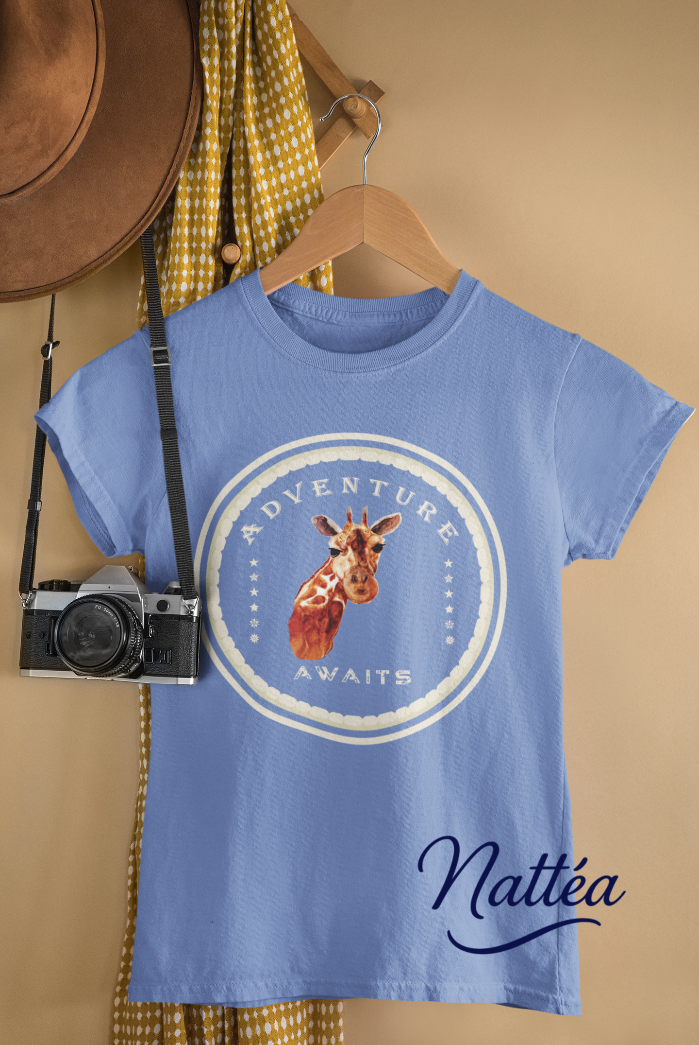 Watercolor Giraffe T-Shirt – Safari Vibes & Adventure Awaits Style