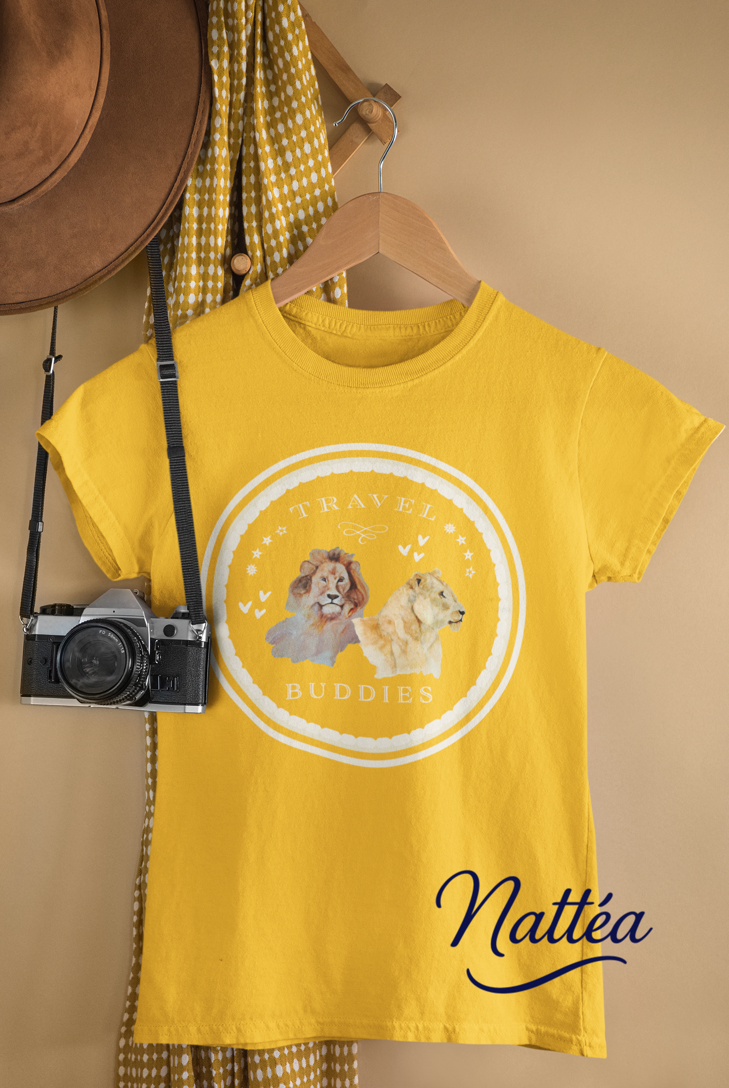 Lion & Lioness Travel Buddies T-Shirt – Wildlife Adventure Print from Original Art