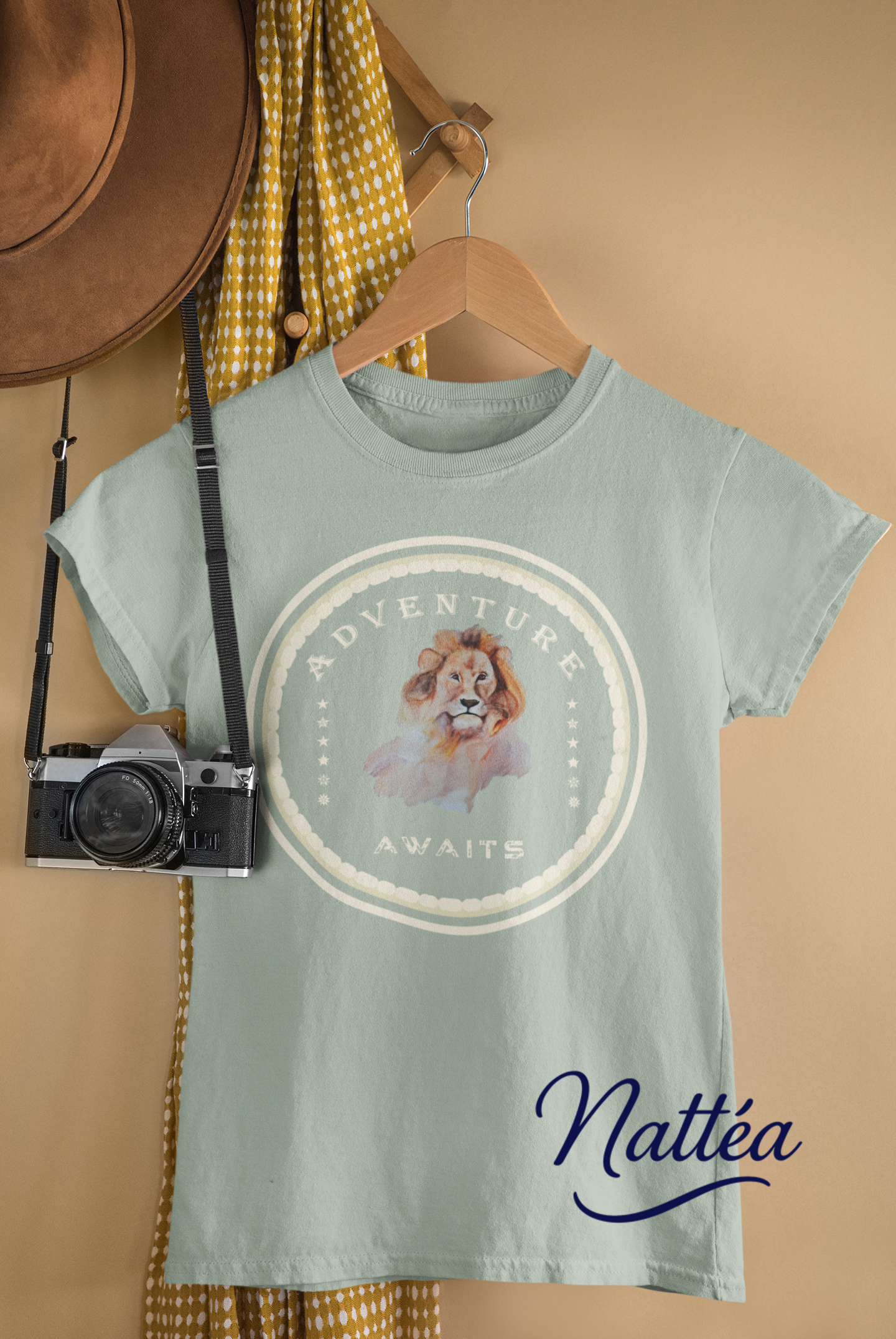 Watercolor Lion T-Shirt – Safari Vibes & Adventure Awaits Style