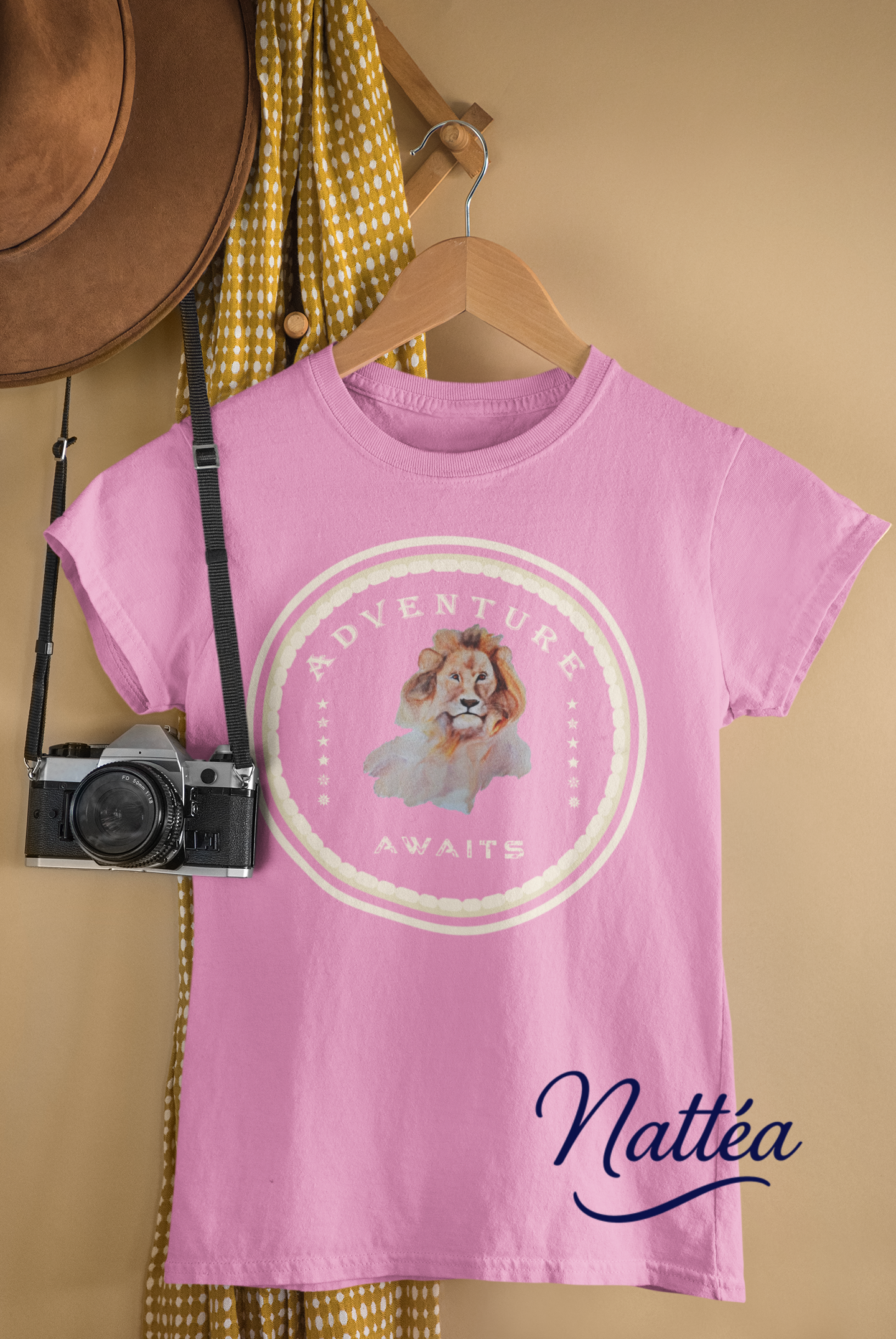 Watercolor Lion T-Shirt – Safari Vibes & Adventure Awaits Style