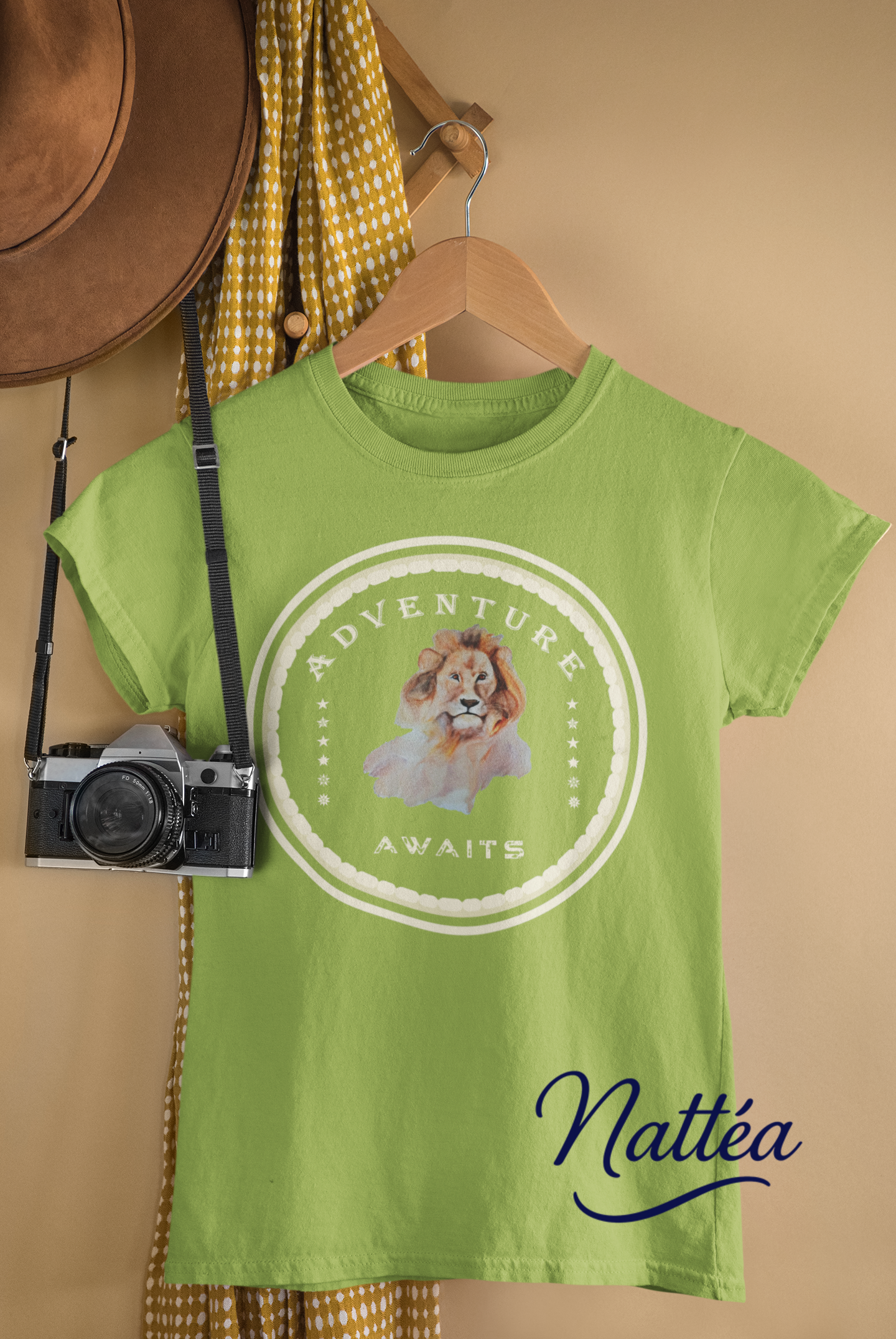 Watercolor Lion T-Shirt – Safari Vibes & Adventure Awaits Style