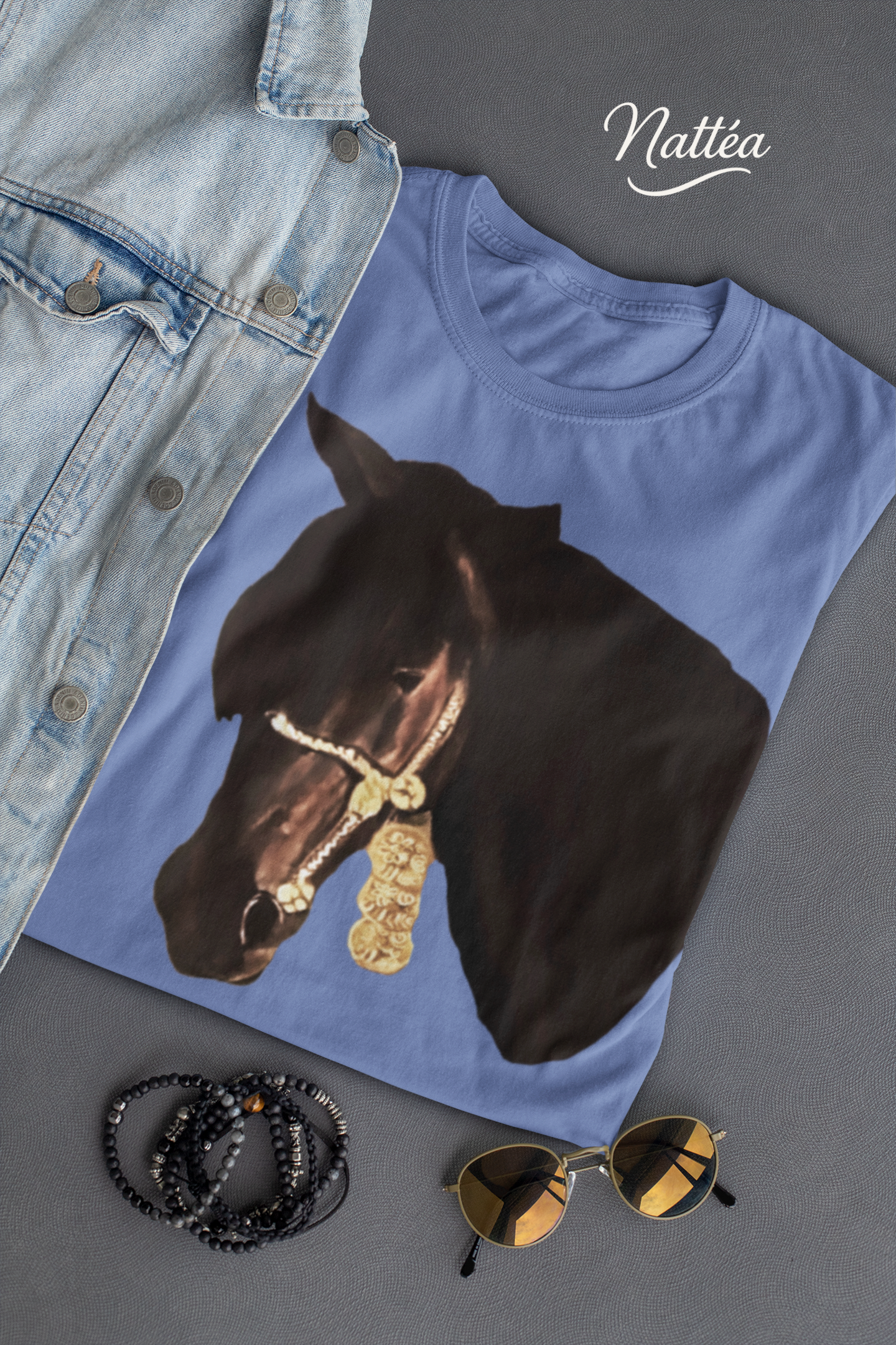Artistic Horse Vintage Style T-Shirt – Elegant Equestrian Oil Painting Design