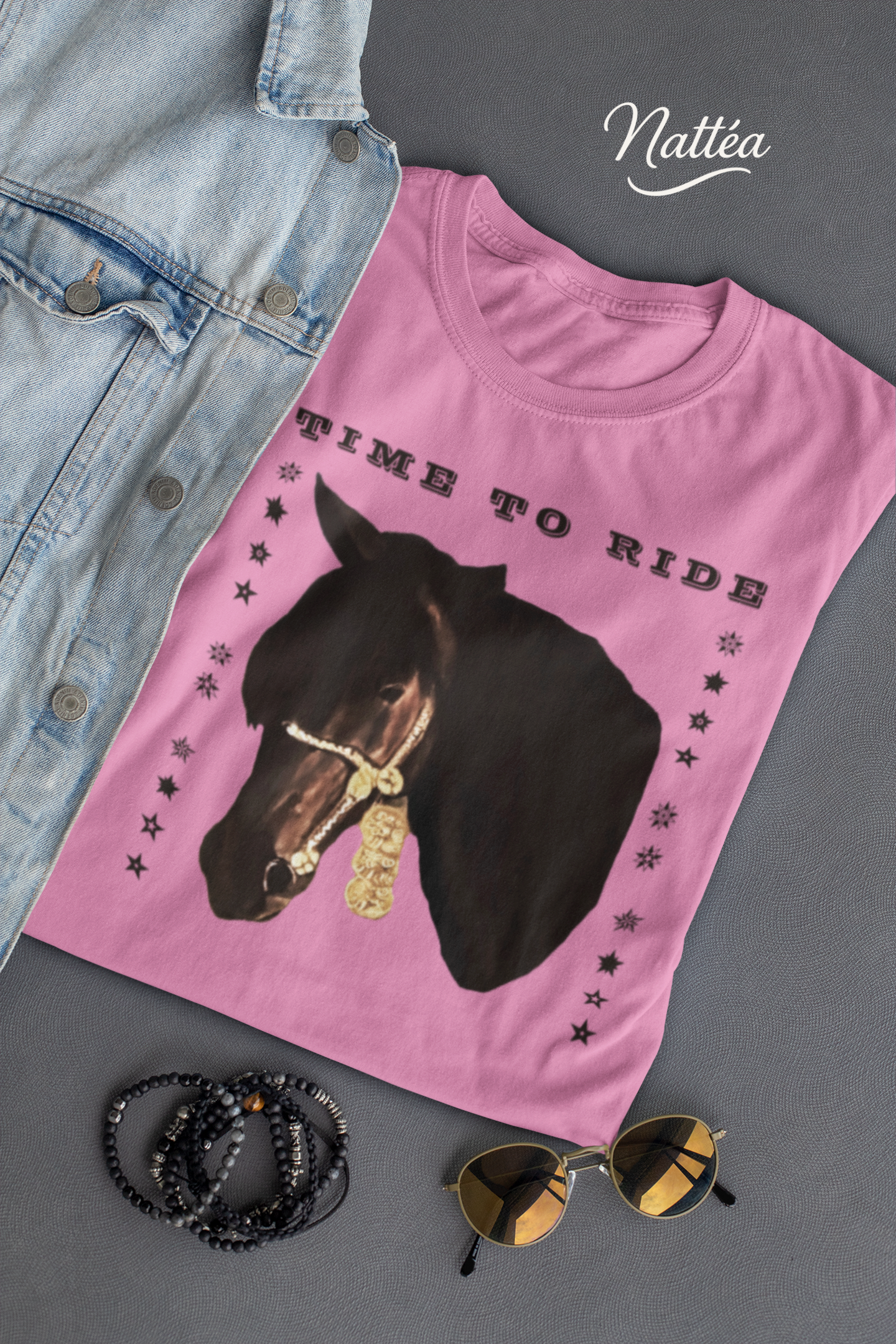 Artistic Horse Vintage Style T-Shirt – Elegant Equestrian Oil Painting Design- Time to Ride