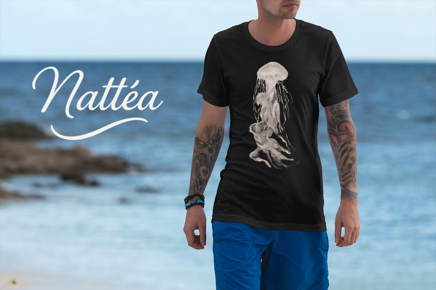 Jellyfish T-Shirt – Ocean-Inspired Art from Original Oil Painting Vintage Style