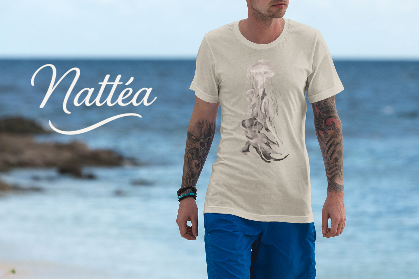Jellyfish T-Shirt – Ocean-Inspired Art from Original Oil Painting Vintage Style