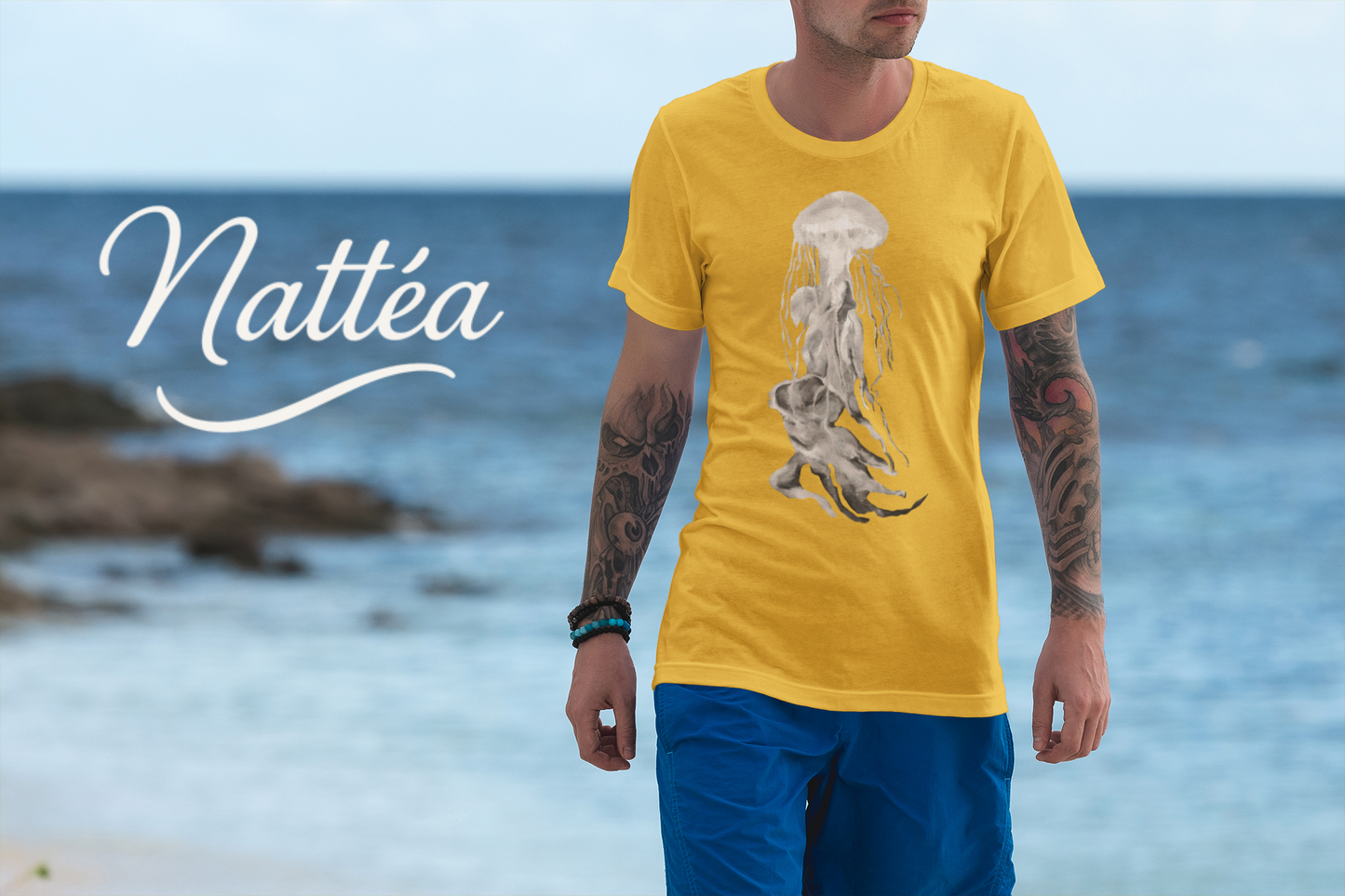 Jellyfish T-Shirt – Ocean-Inspired Art from Original Oil Painting Vintage Style