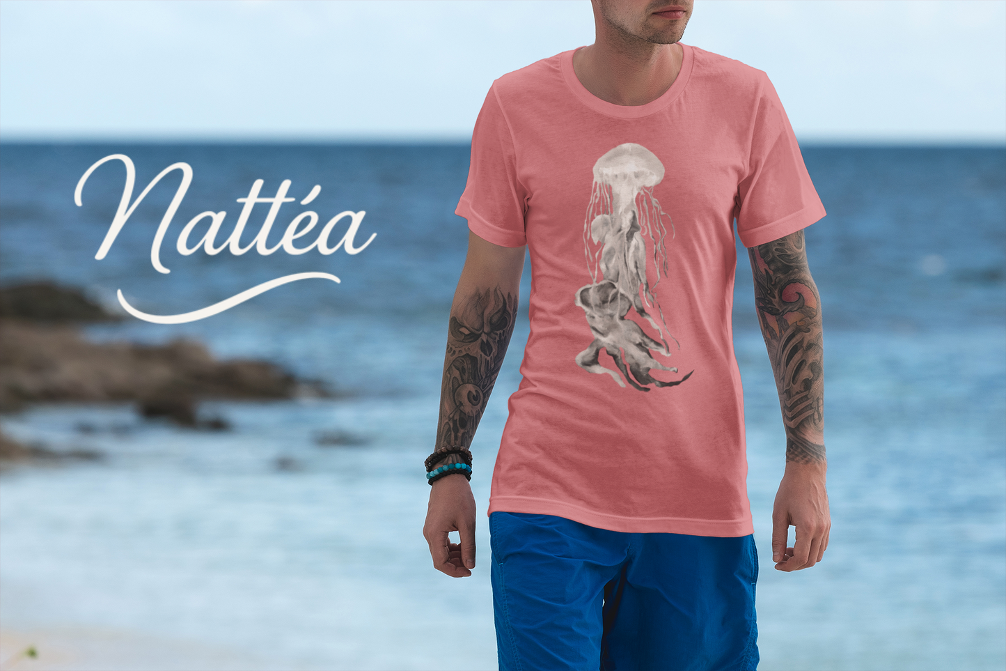 Jellyfish T-Shirt – Ocean-Inspired Art from Original Oil Painting Vintage Style
