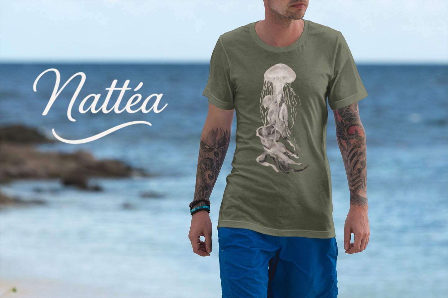 Jellyfish T-Shirt – Ocean-Inspired Art from Original Oil Painting Vintage Style