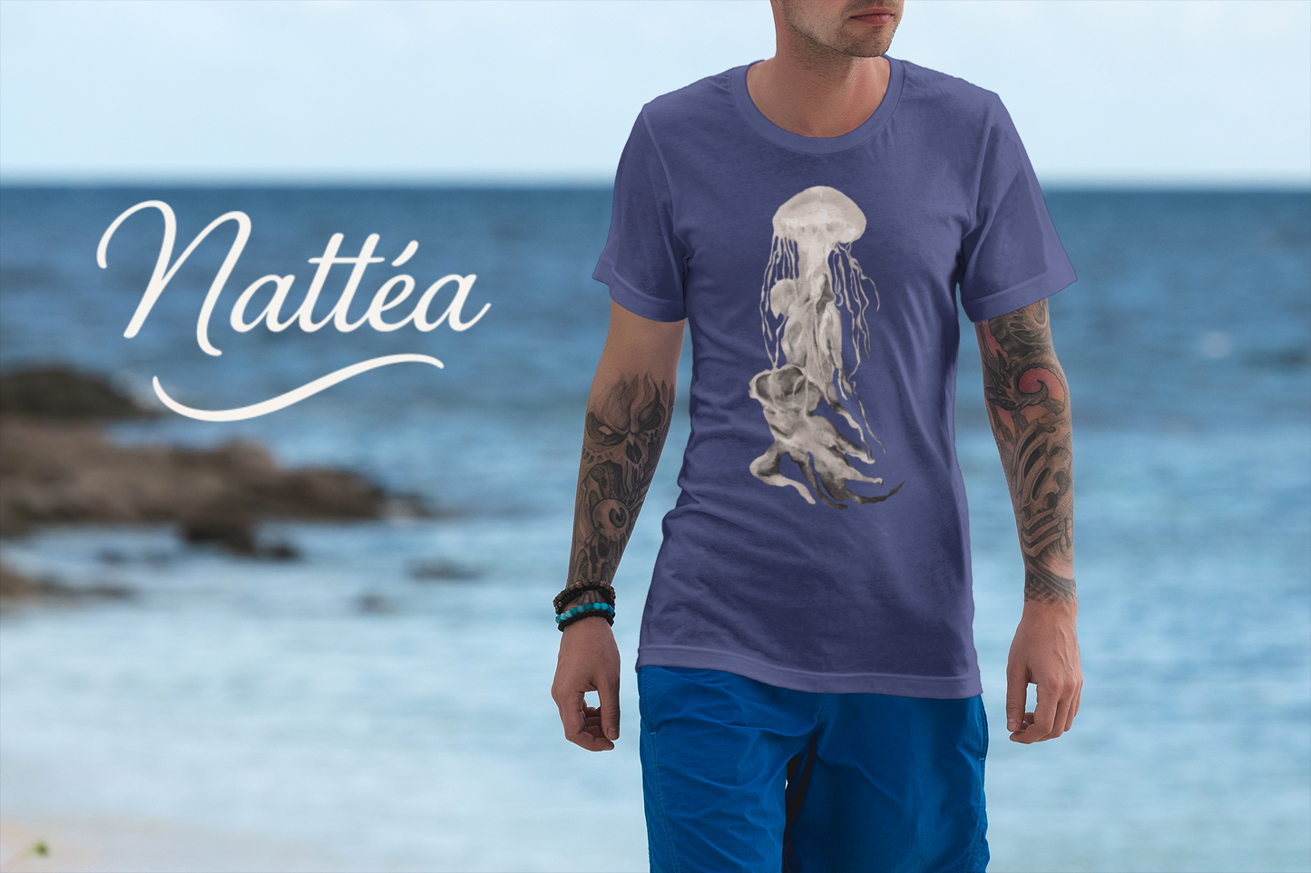Jellyfish T-Shirt – Ocean-Inspired Art from Original Oil Painting Vintage Style
