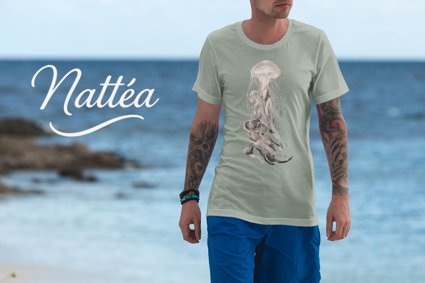 Jellyfish T-Shirt – Ocean-Inspired Art from Original Oil Painting Vintage Style