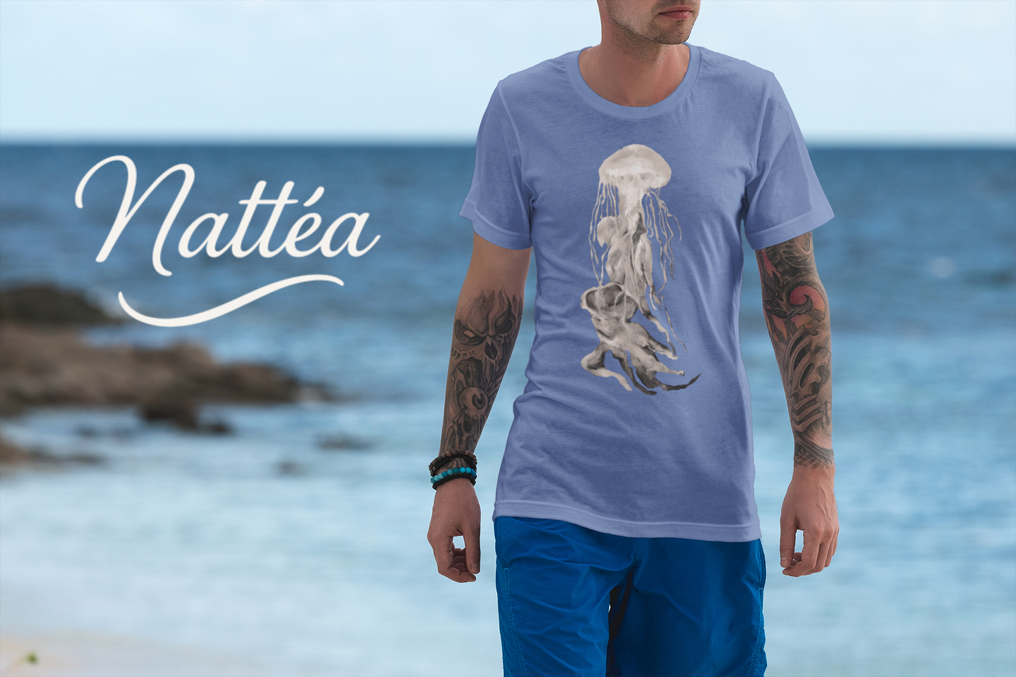 Jellyfish T-Shirt – Ocean-Inspired Art from Original Oil Painting Vintage Style