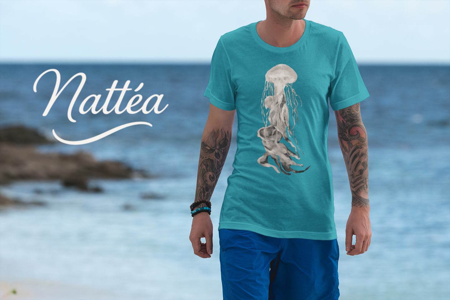 Jellyfish T-Shirt – Ocean-Inspired Art from Original Oil Painting Vintage Style
