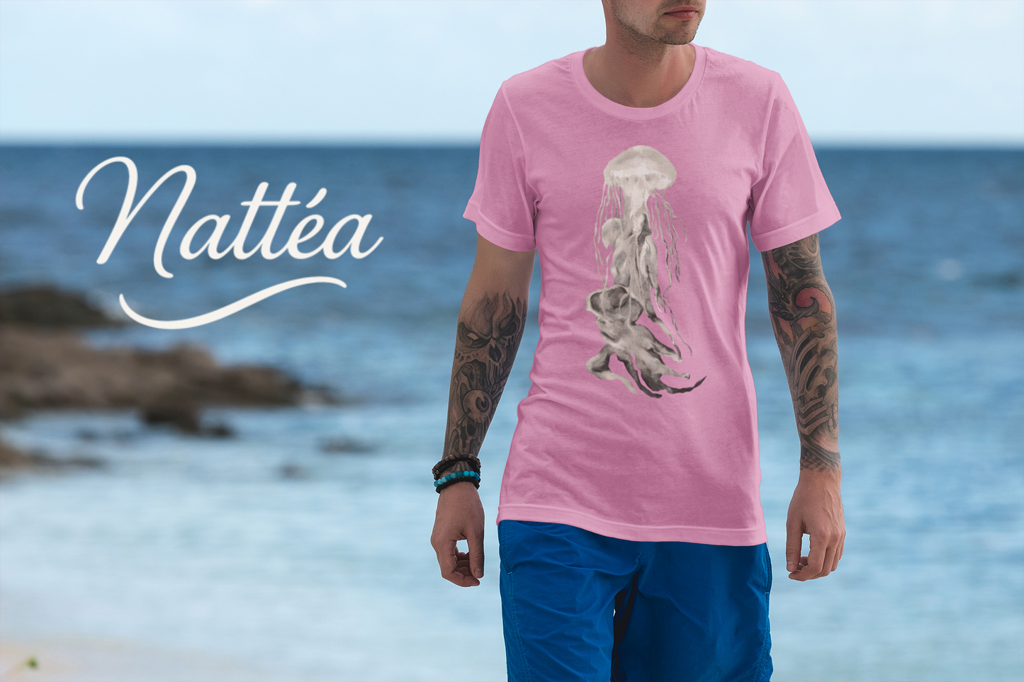 Jellyfish T-Shirt – Ocean-Inspired Art from Original Oil Painting Vintage Style