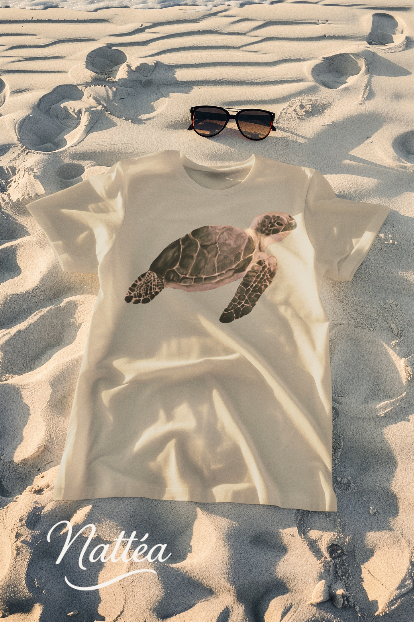 Turtle Art Vintage Style T-Shirt – Unique Wildlife Design from Original Oil Painting