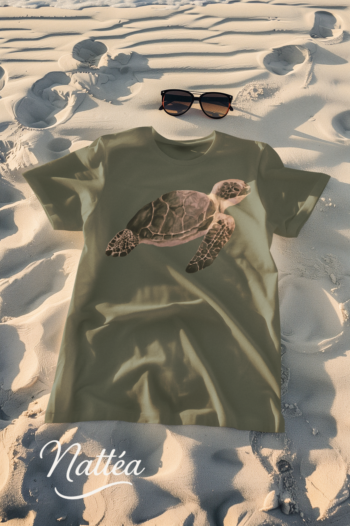 Turtle Art Vintage Style T-Shirt – Unique Wildlife Design from Original Oil Painting