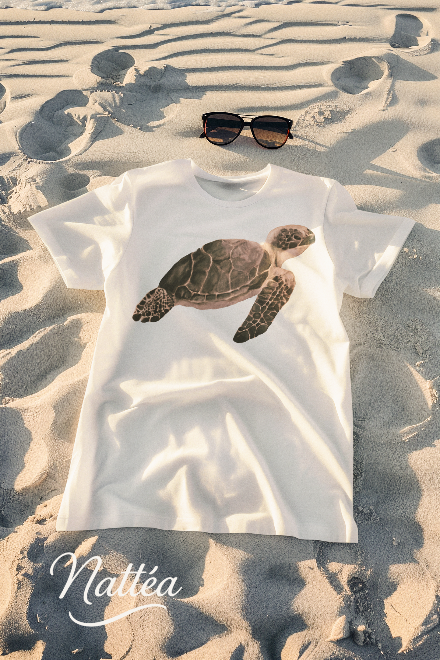 Turtle Art Vintage Style T-Shirt – Unique Wildlife Design from Original Oil Painting