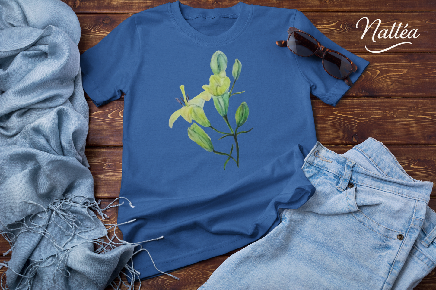 Lilies T-Shirt – Tender Floral Art Design from Original Watercolor Painting