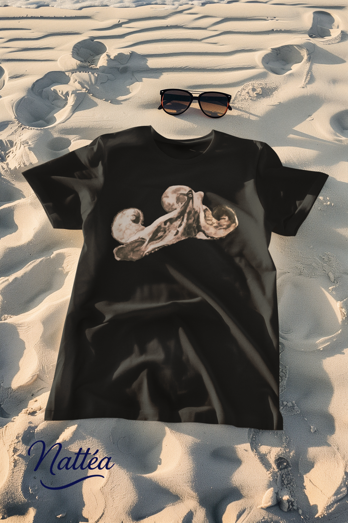 Vintage Ocean Octopus T-Shirt – Artistic Wildlife Design from Original Art