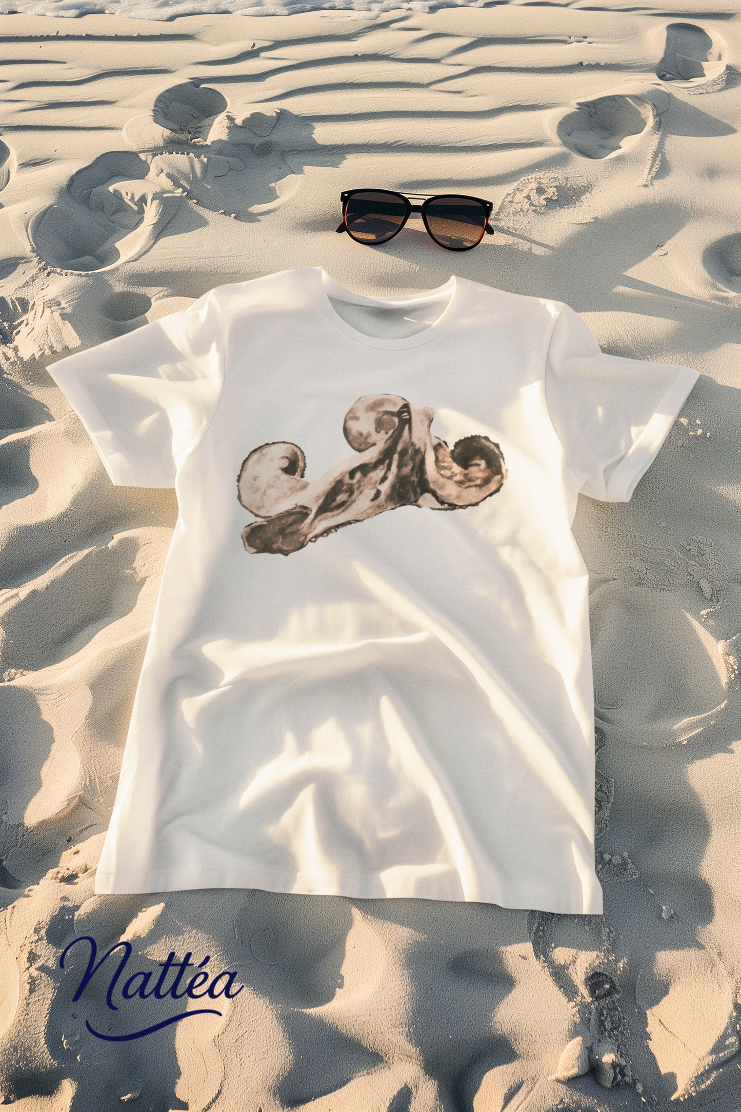 Vintage Ocean Octopus T-Shirt – Artistic Wildlife Design from Original Art