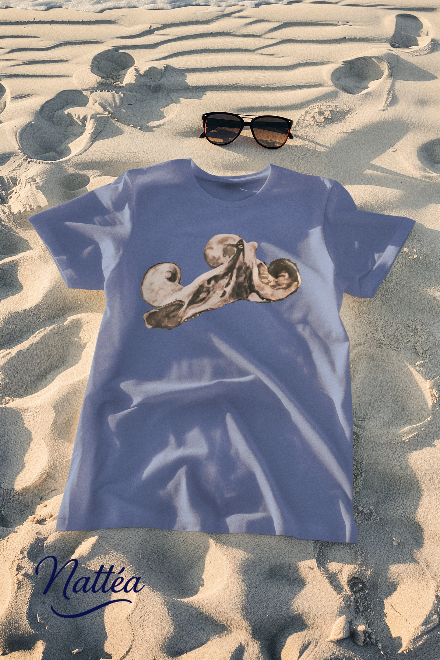Vintage Ocean Octopus T-Shirt – Artistic Wildlife Design from Original Art