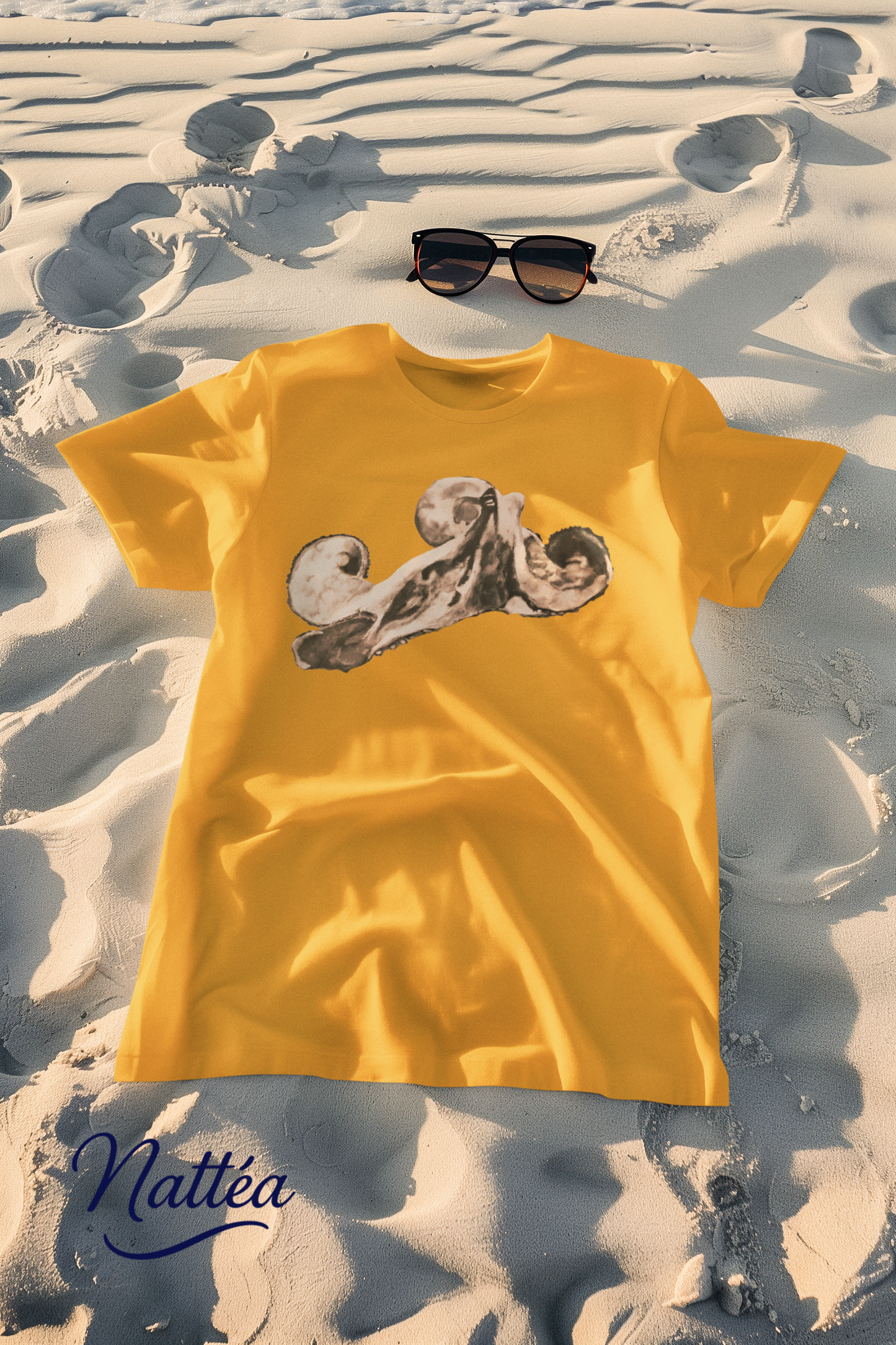 Vintage Ocean Octopus T-Shirt – Artistic Wildlife Design from Original Art