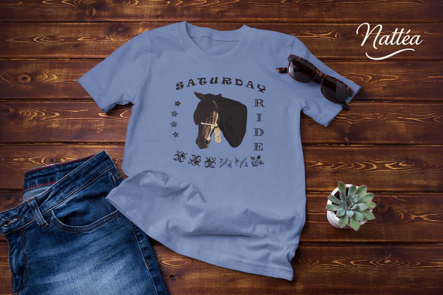 Horse T-Shirt – Saturday Ride Equestrian Art (Week Collection)