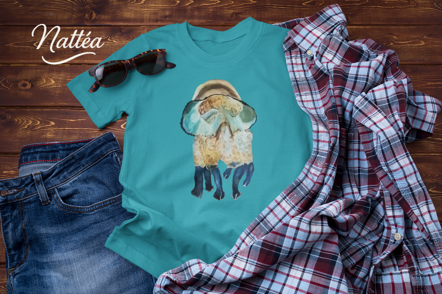 Dancing Jellyfish T-Shirt – Ocean Animal Art Tee from Original Painting