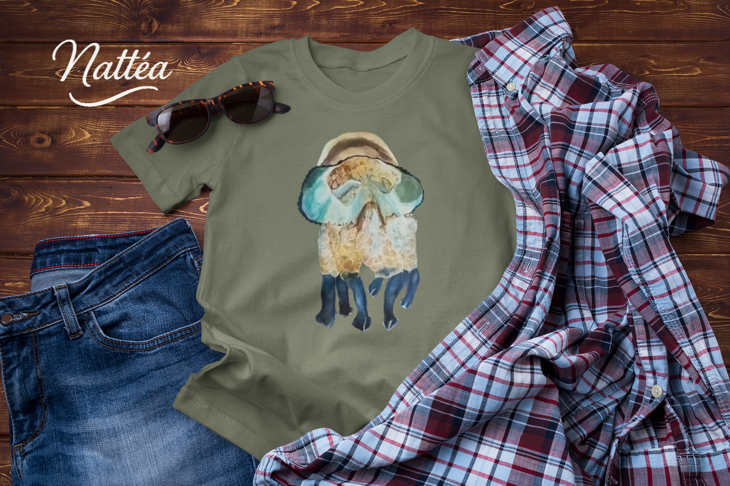 Dancing Jellyfish T-Shirt – Ocean Animal Art Tee from Original Painting