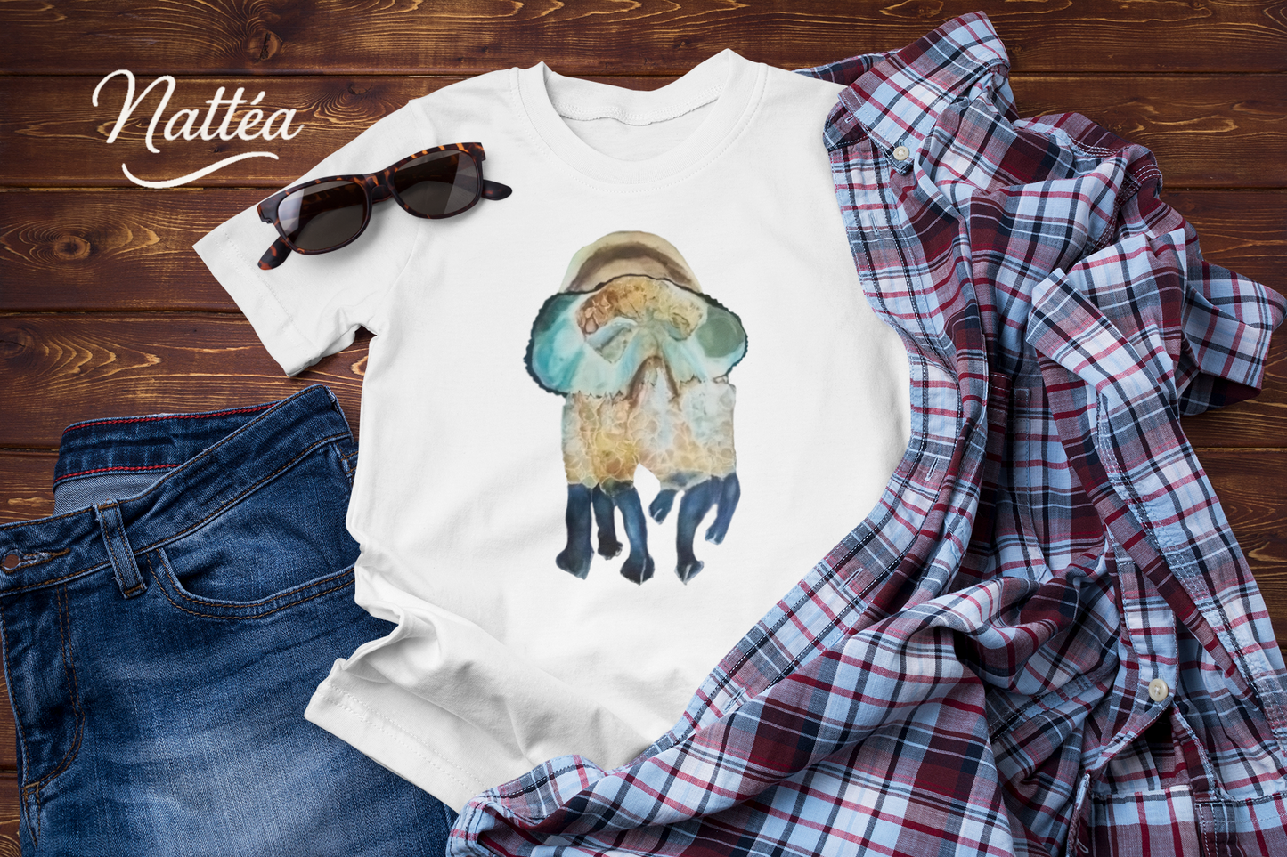 Dancing Jellyfish T-Shirt – Ocean Animal Art Tee from Original Painting