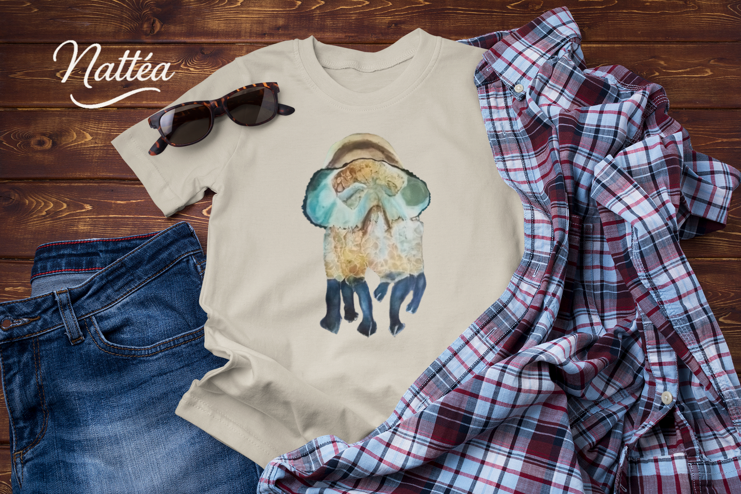 Dancing Jellyfish T-Shirt – Ocean Animal Art Tee from Original Painting