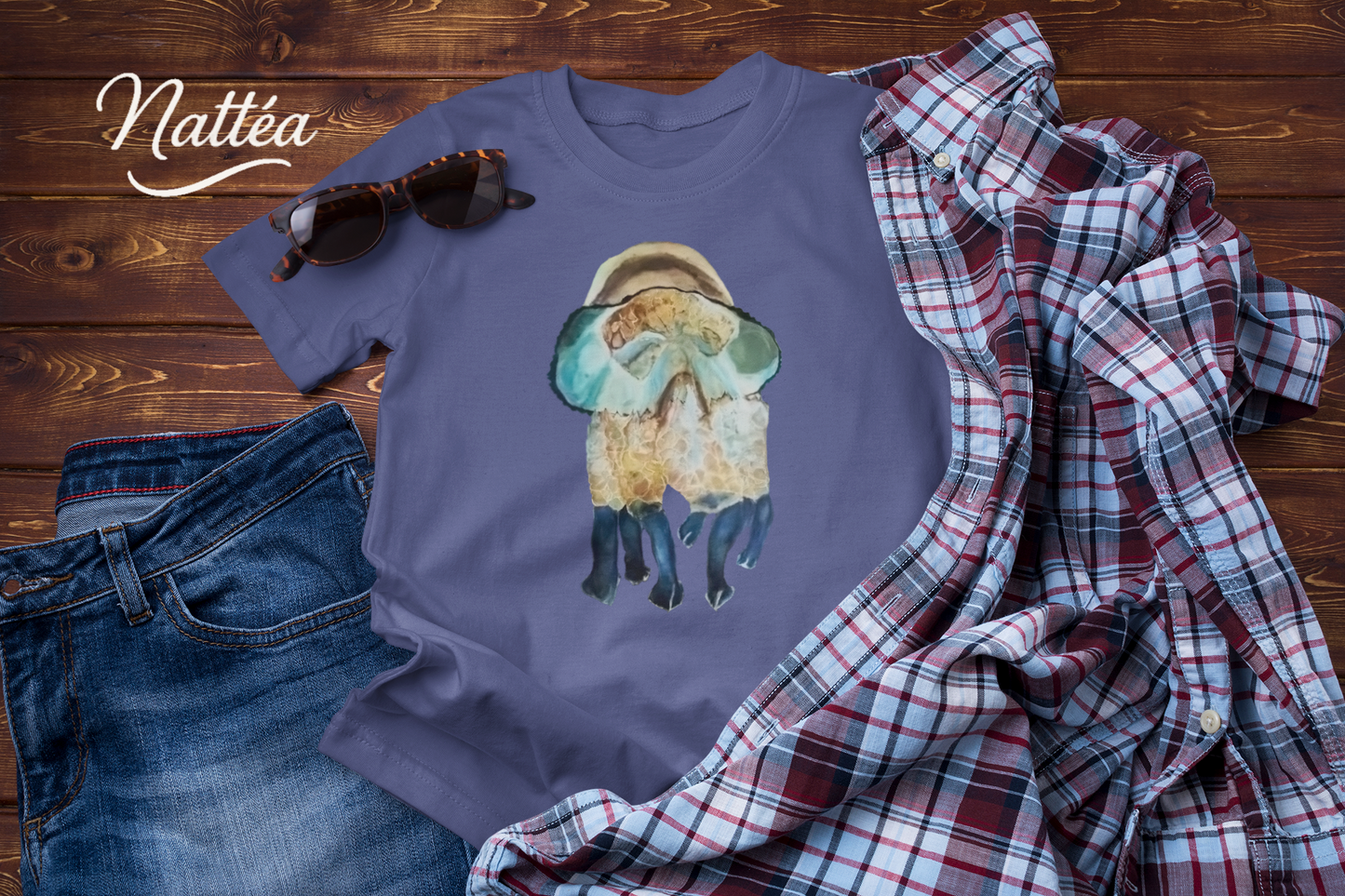 Dancing Jellyfish T-Shirt – Ocean Animal Art Tee from Original Painting