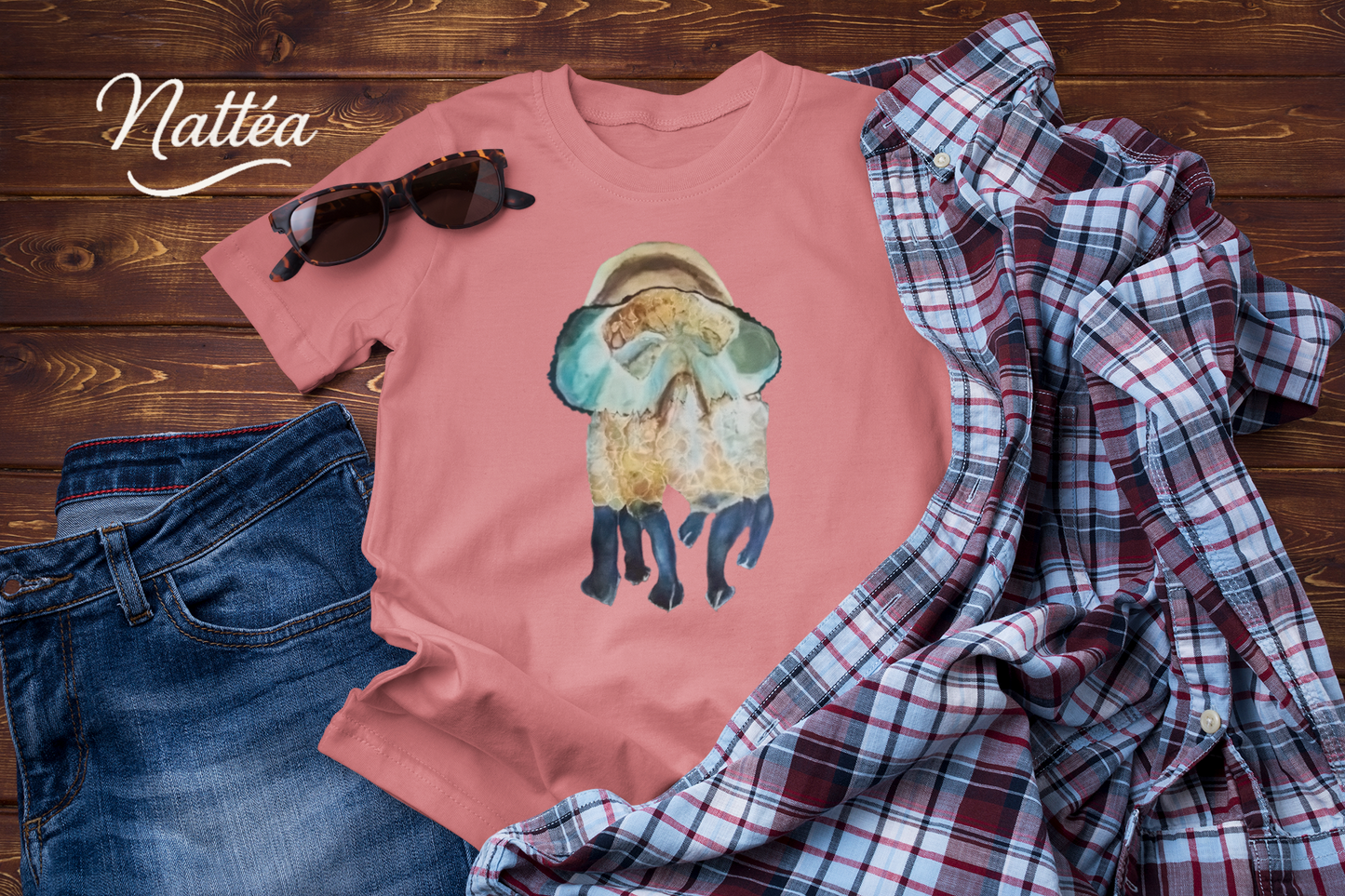 Dancing Jellyfish T-Shirt – Ocean Animal Art Tee from Original Painting