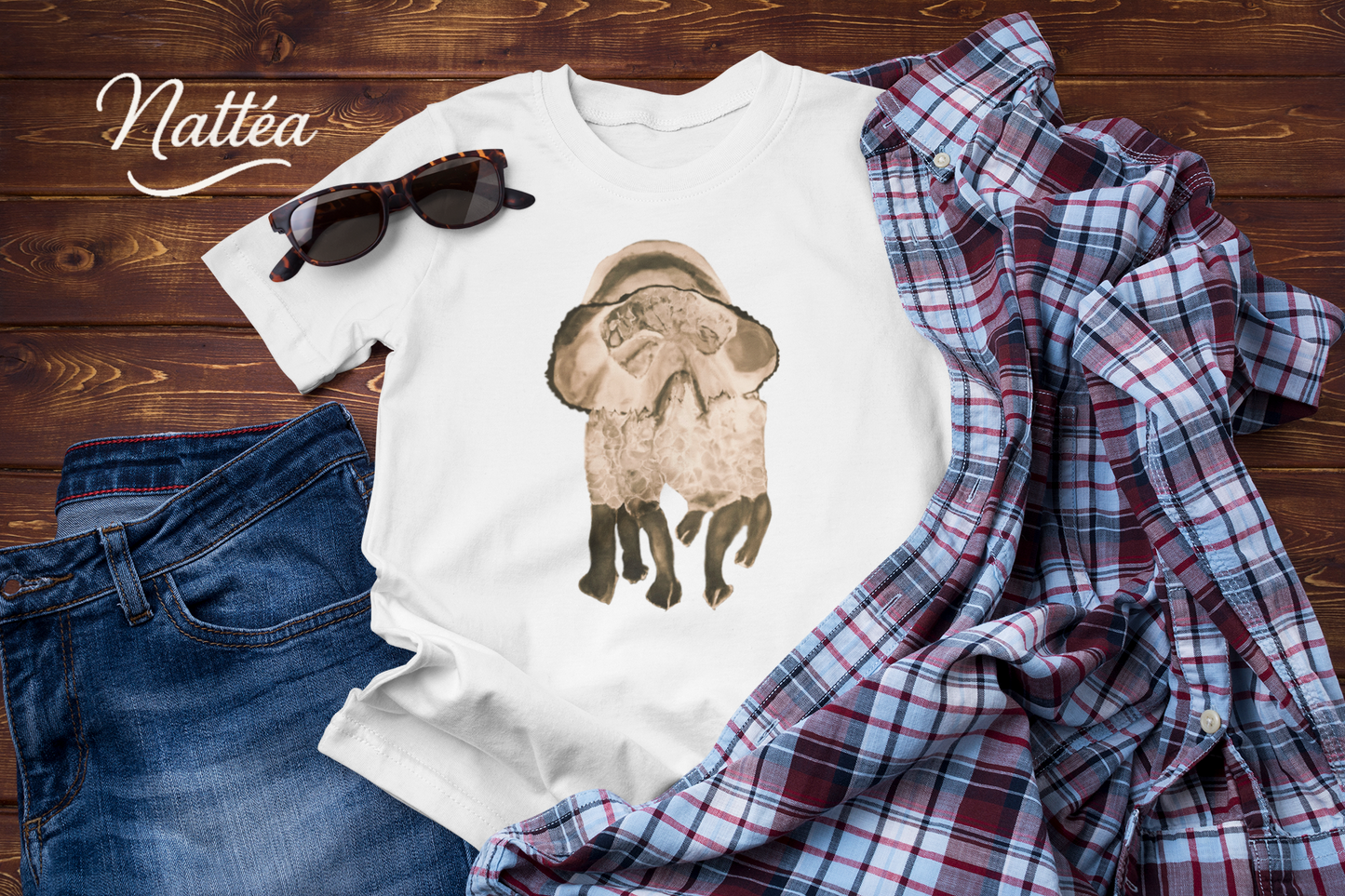 Dancing Vintage Style Jellyfish T-Shirt – Ocean Animal Art Tee from Original Painting