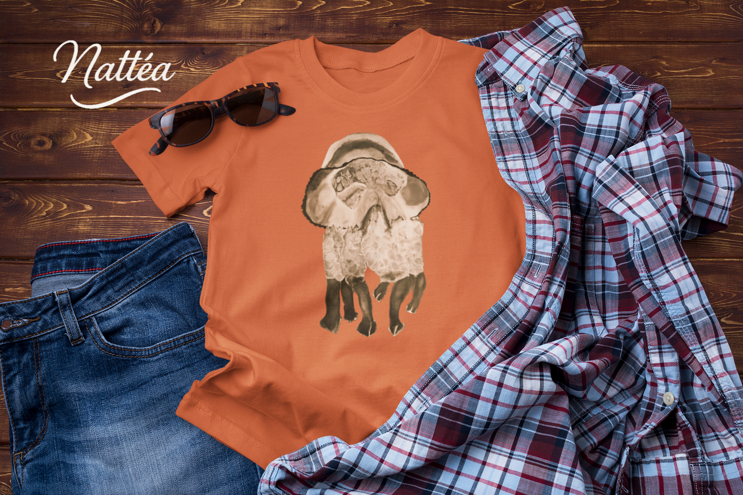 Dancing Vintage Style Jellyfish T-Shirt – Ocean Animal Art Tee from Original Painting