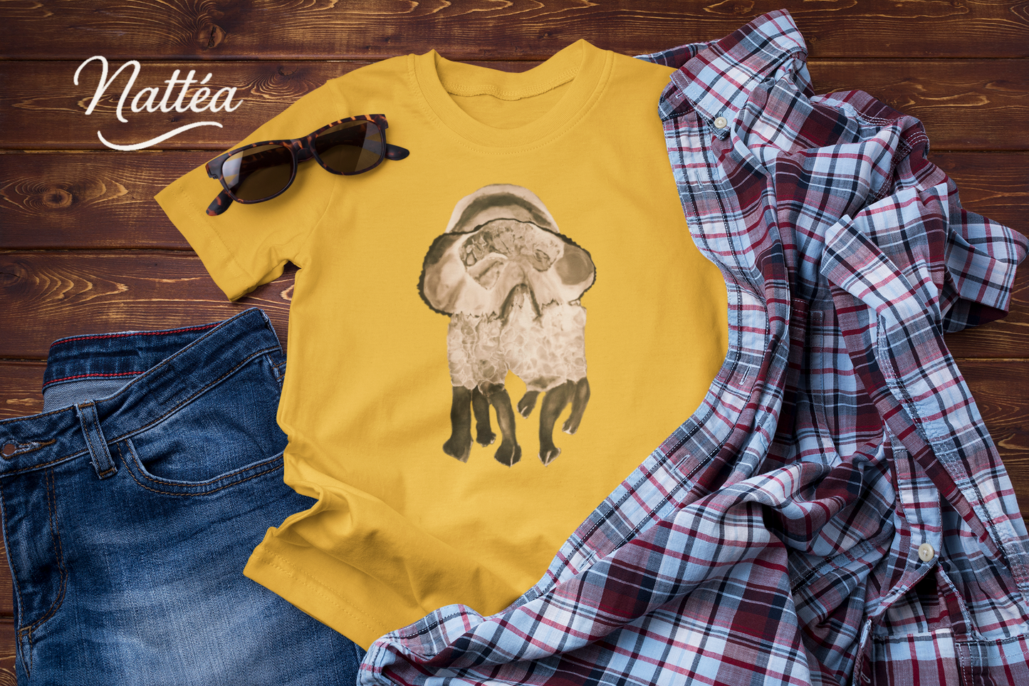 Dancing Vintage Style Jellyfish T-Shirt – Ocean Animal Art Tee from Original Painting
