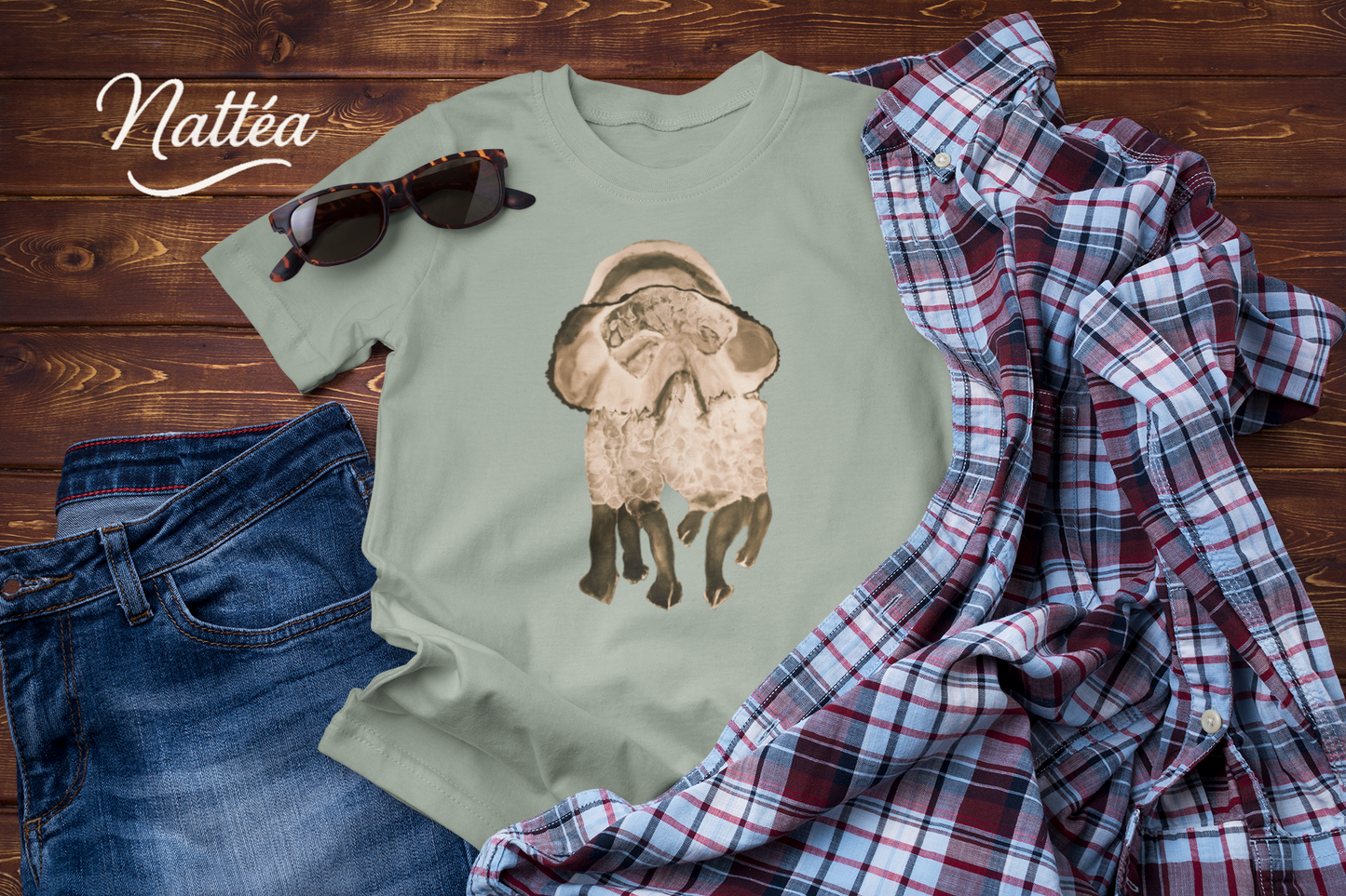 Dancing Vintage Style Jellyfish T-Shirt – Ocean Animal Art Tee from Original Painting
