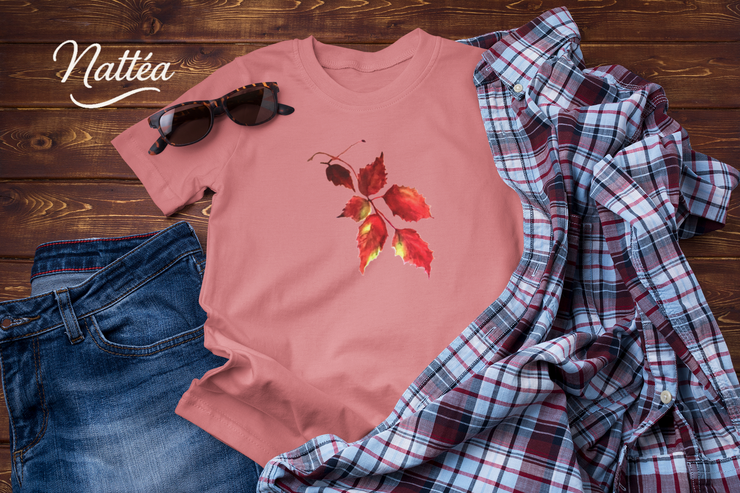 Watercolor Autumn Leaves Tee, Fall Season Shirt for Women & Men