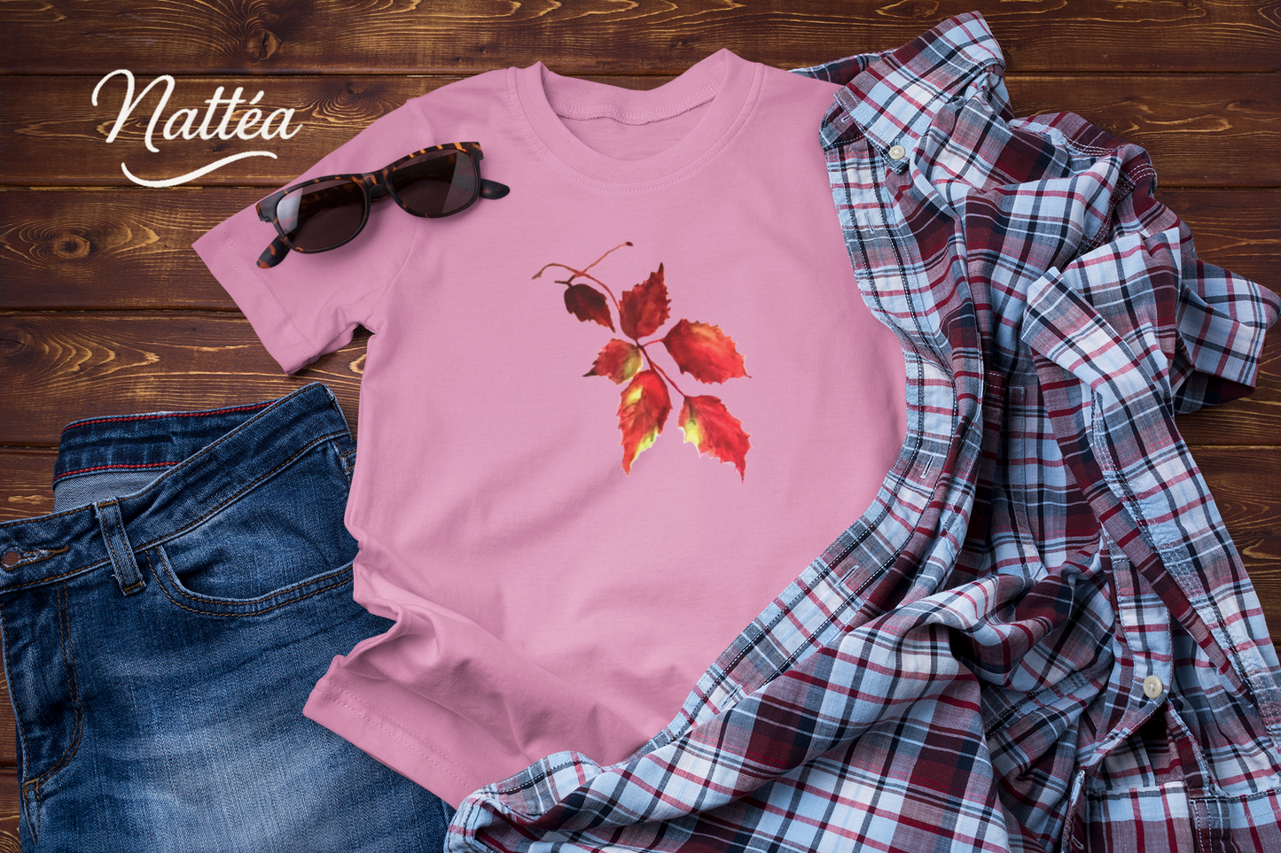 Watercolor Autumn Leaves Tee, Fall Season Shirt for Women & Men