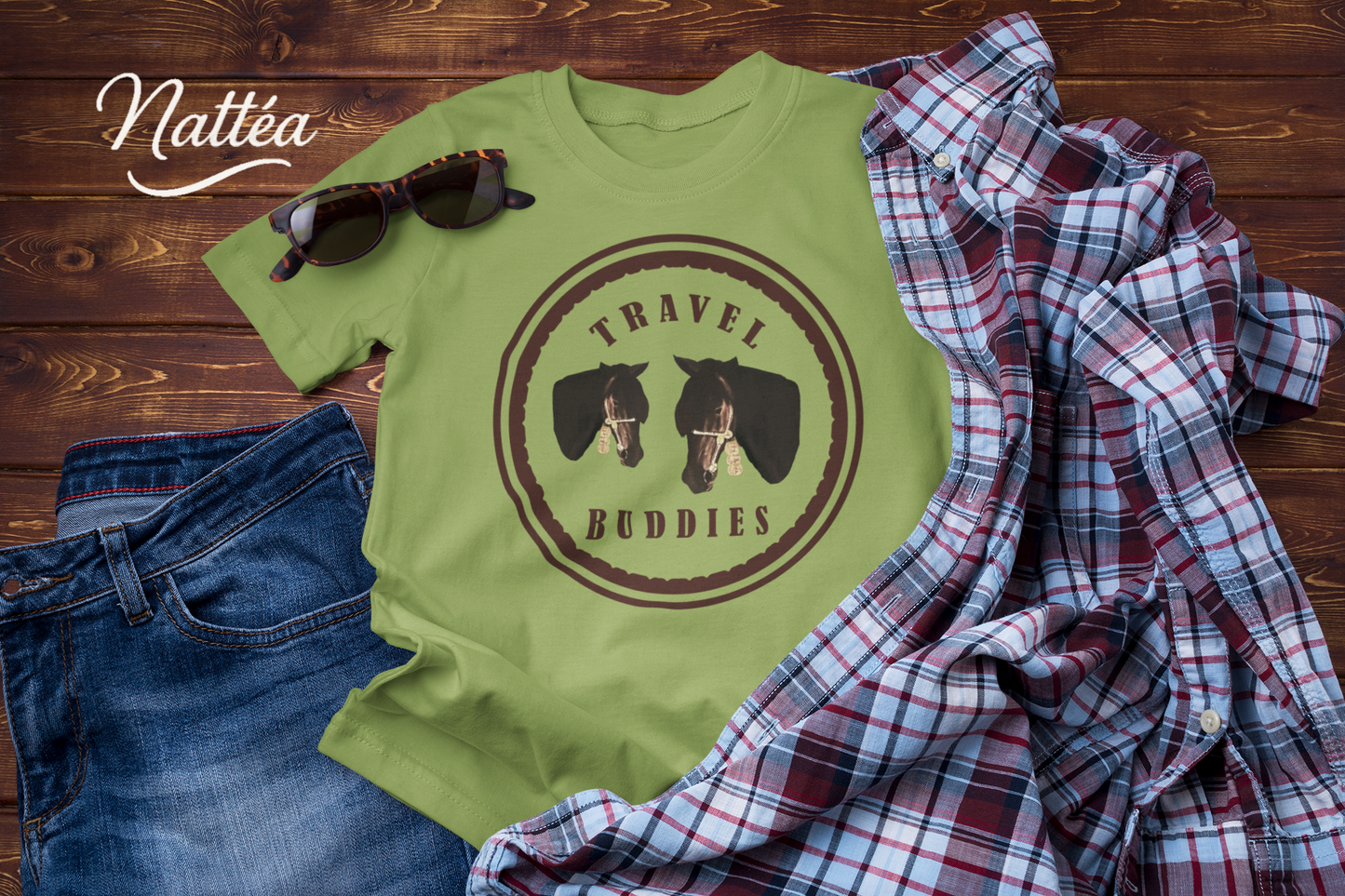 Travel Buddies Horse T-Shirt – Vintage Animal Adventure Tee
