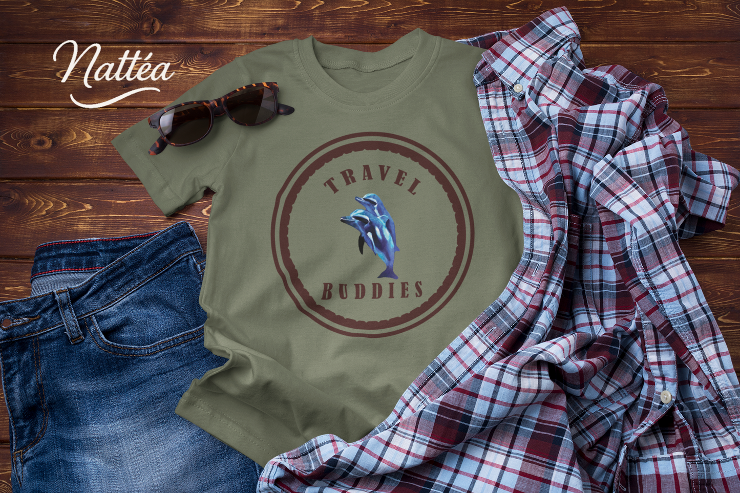 Dolphin Travel Buddies T-Shirt – Ocean Adventure Vibes Tee