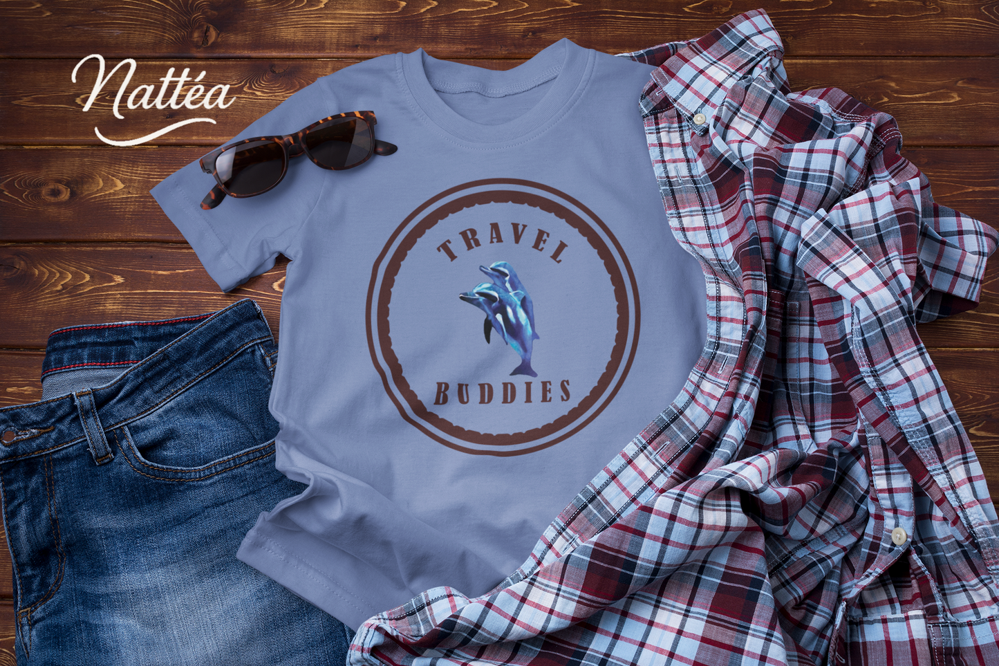 Dolphin Travel Buddies T-Shirt – Ocean Adventure Vibes Tee