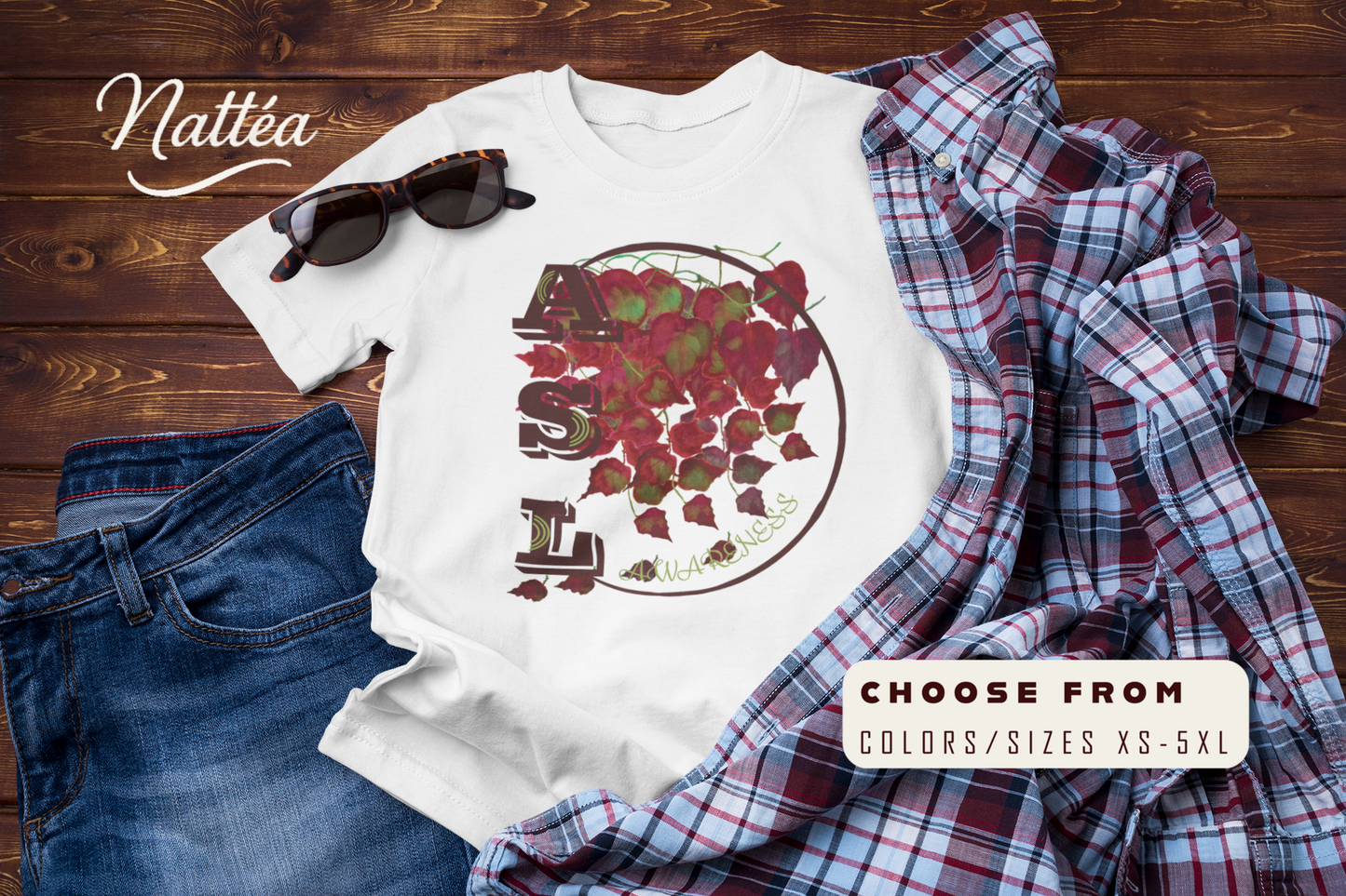 ASL Awareness T-Shirt – Autumn leaves
