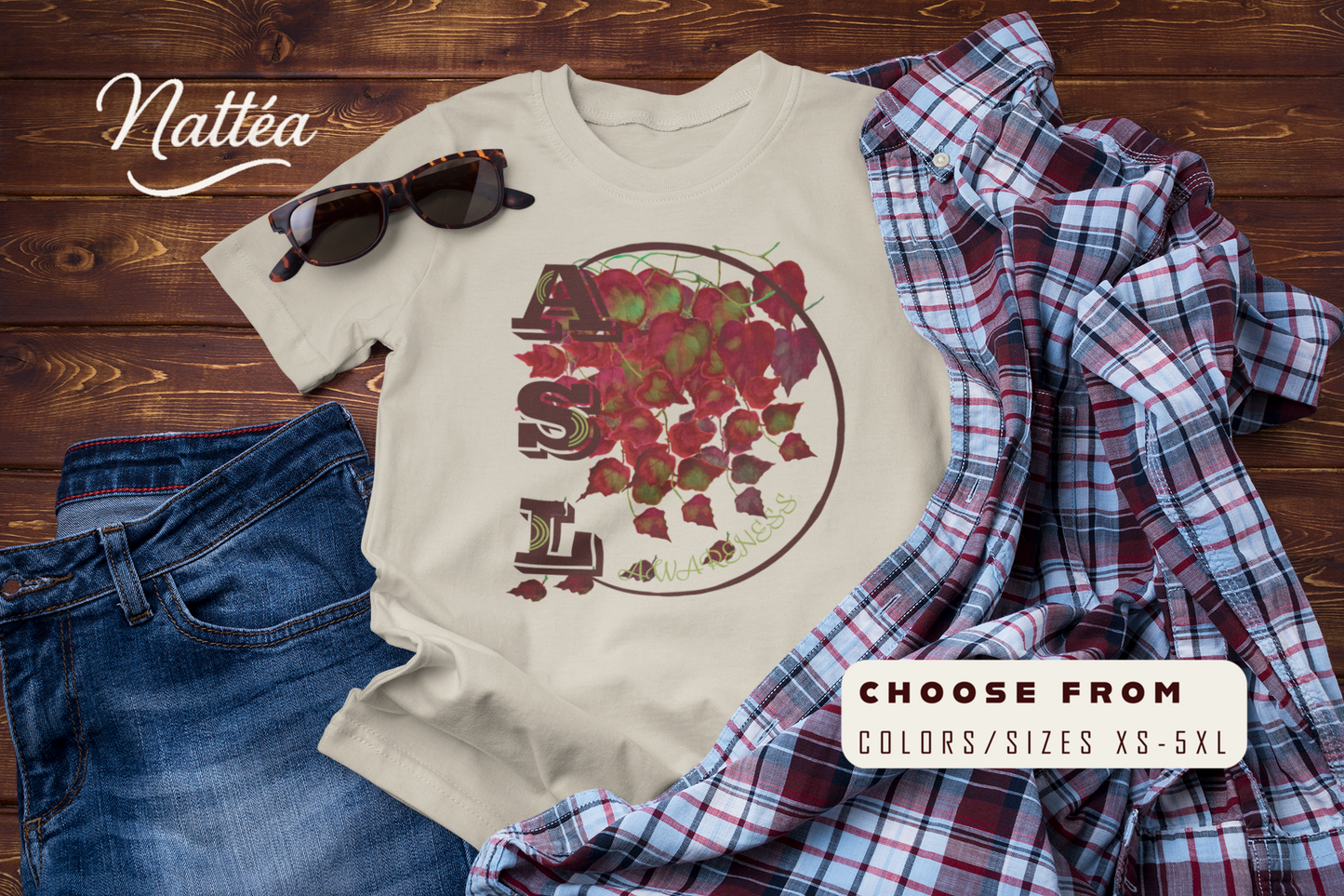 ASL Awareness T-Shirt – Autumn leaves
