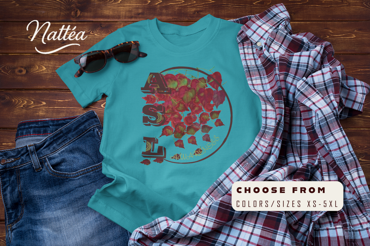 ASL Awareness T-Shirt – Autumn leaves