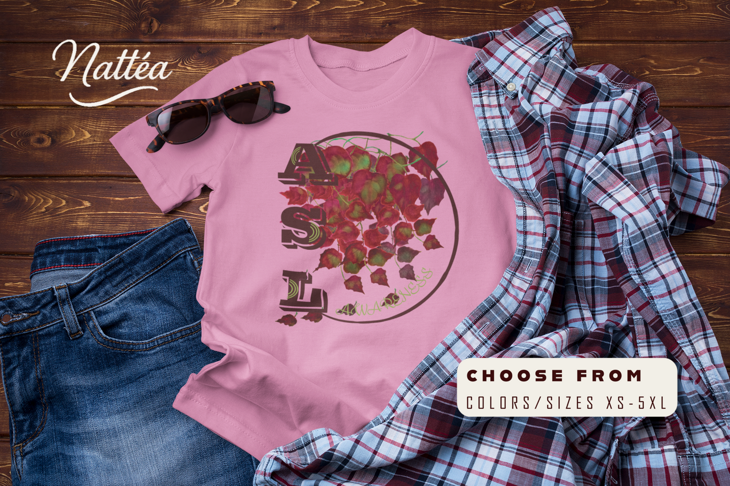 ASL Awareness T-Shirt – Autumn leaves
