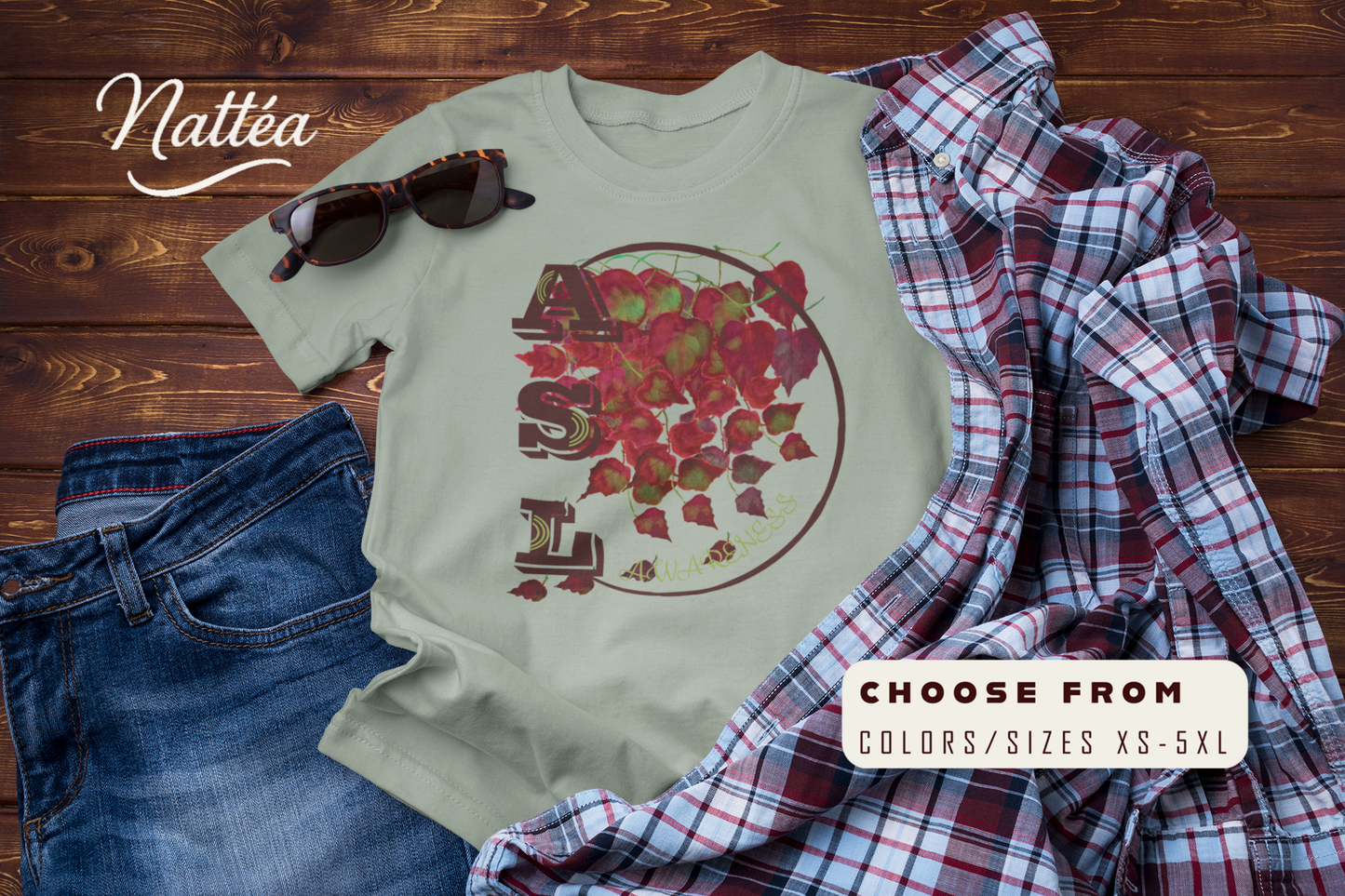 ASL Awareness T-Shirt – Autumn leaves