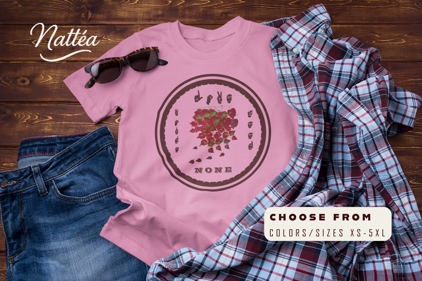 ASL Autumn leaves Love needs no words T‑Shirt