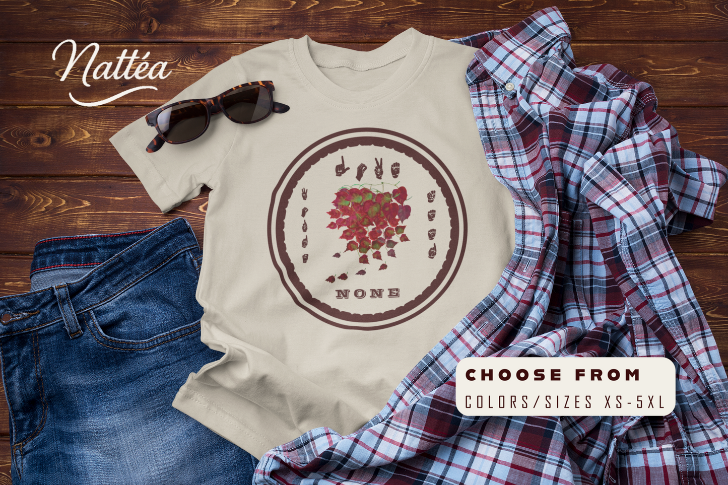 ASL Autumn leaves Love needs no words T‑Shirt