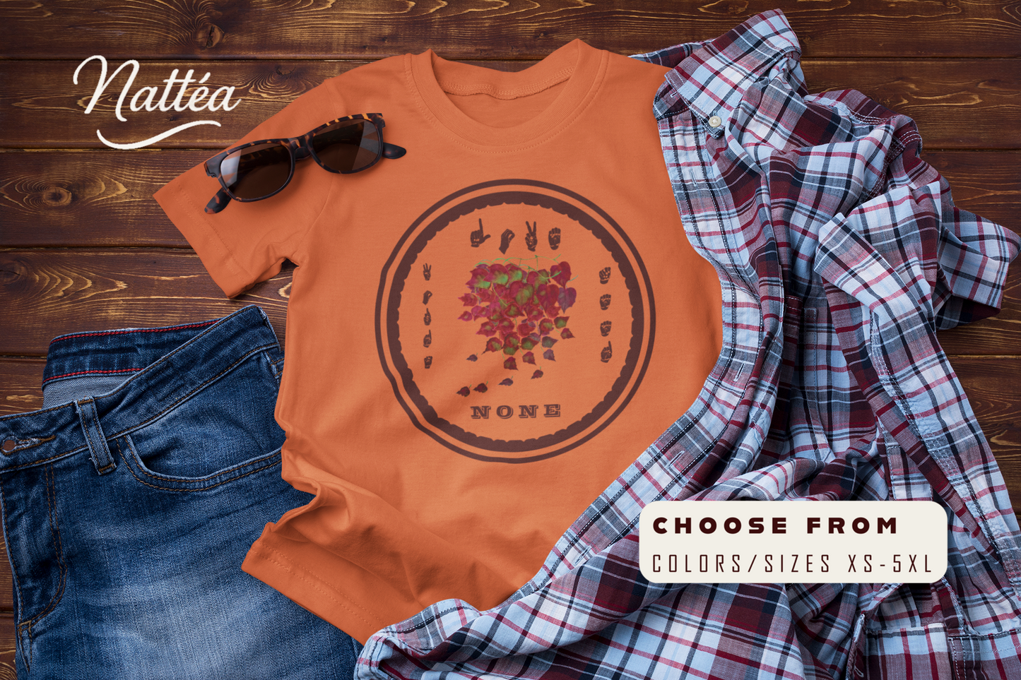 ASL Autumn leaves Love needs no words T‑Shirt