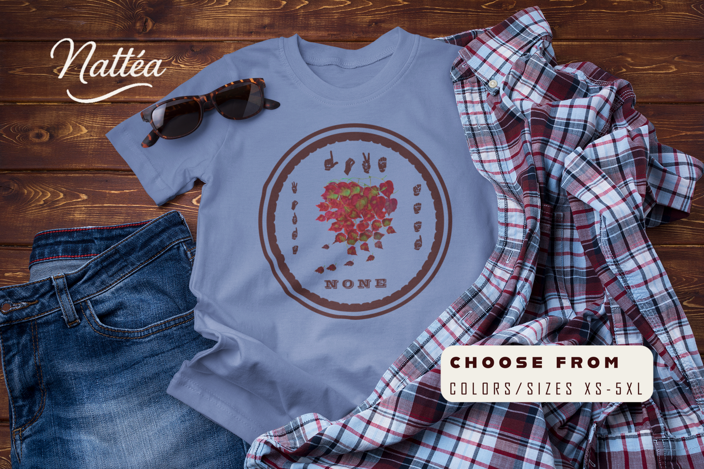 ASL Autumn leaves Love needs no words T‑Shirt